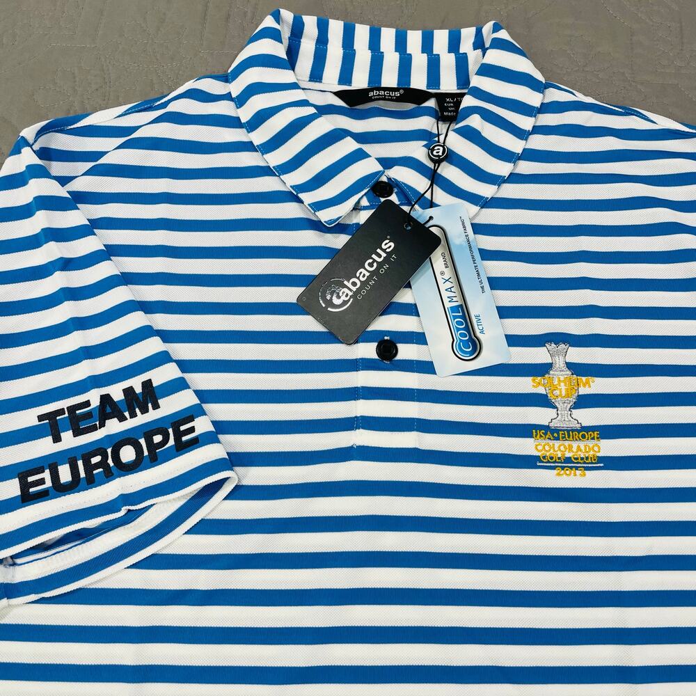 Abacus Golf Polo Shirt X Large Blue White Alford Solheim Cup Team Europe 2013